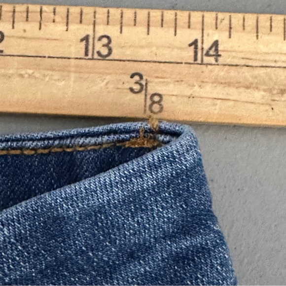 Dogma Distressed Jeans Womens 9/28 Blue Side Split Straight Leg Stretch Casual - Picture 10 of 12